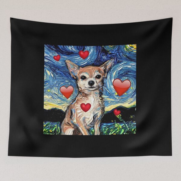 Item preview, Chihuahua Starry Night Oil Painting Heart Art designed and sold by SiarheiYur.