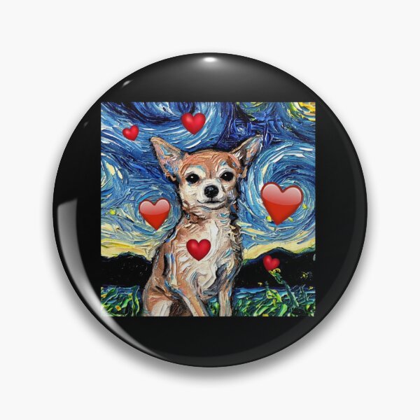 Item preview, Chihuahua Starry Night Oil Painting Heart Art designed and sold by SiarheiYur.