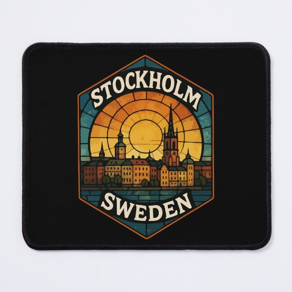 Item preview, Stockholm Sweden Stained Glass Art Travel designed and sold by TomFrontierArt.