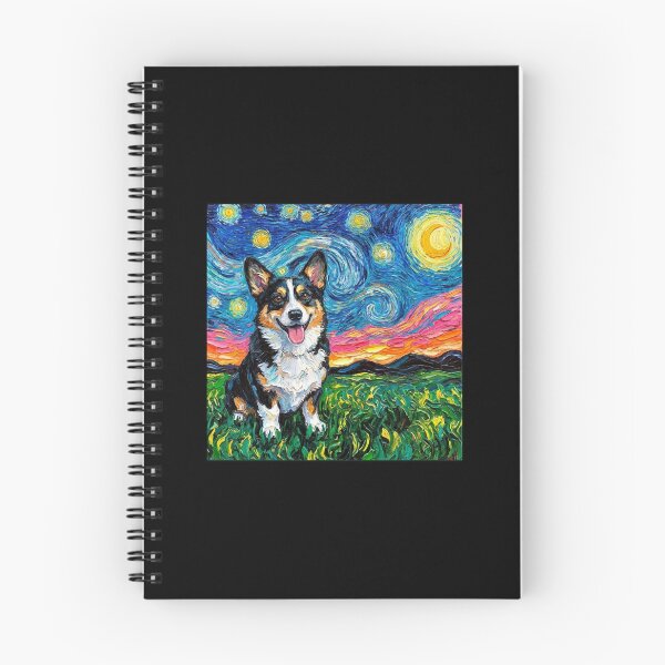 Item preview, Tri Color Corgi Swirly Night Sky Oil Painting designed and sold by SiarheiYur.