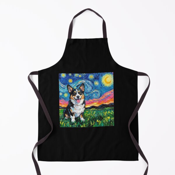 Item preview, Tri Color Corgi Swirly Night Sky Oil Painting designed and sold by SiarheiYur.