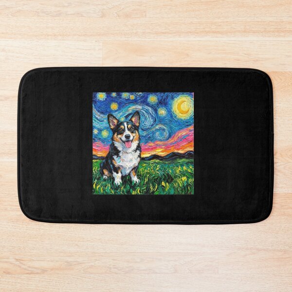Item preview, Tri Color Corgi Swirly Night Sky Oil Painting designed and sold by SiarheiYur.