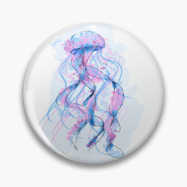 Item preview, Aesthetic Bioluminescent Jellyfish Neon Pastel Splash Ocean Design designed and sold by blue witch art.