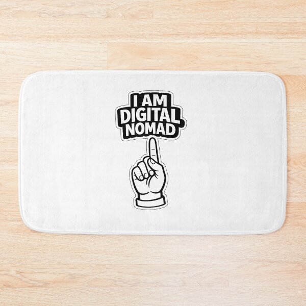 Item preview, I am a digital nomad black and white sign  designed and sold by wallartofmio.