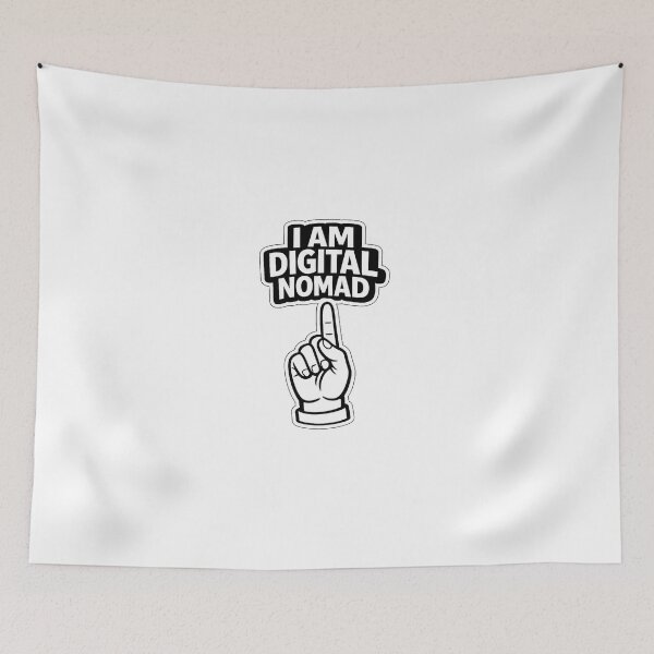 Item preview, I am a digital nomad black and white sign  designed and sold by wallartofmio.