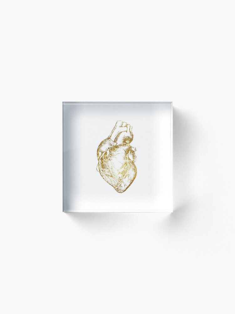 Alternate view of Heart of Gold Acrylic Block