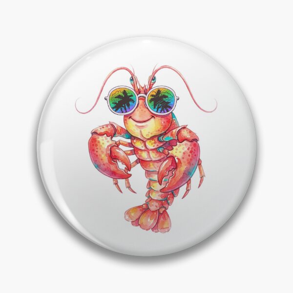 Item preview, Cool Summer Lobster Wearing Tropical Sunglasses Watercolor Illustration designed and sold by VibranPalette.