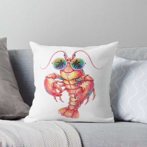 Item preview, Cool Summer Lobster Wearing Tropical Sunglasses Watercolor Illustration designed and sold by VibranPalette.