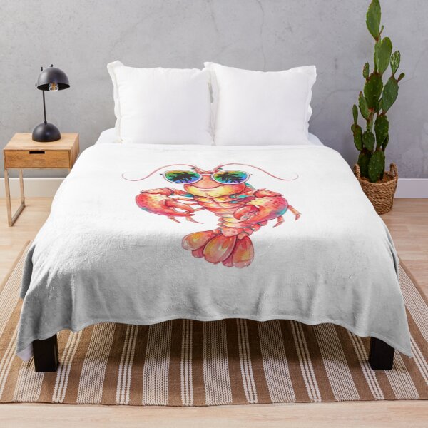 Item preview, Cool Summer Lobster Wearing Tropical Sunglasses Watercolor Illustration designed and sold by VibranPalette.