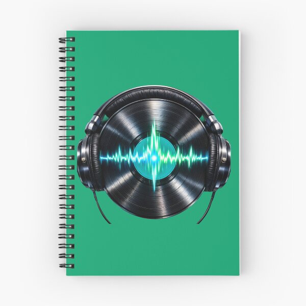 Item preview, Retro Vinyl Record with Headphones: Neon Music Rhythm and Beat designed and sold by CreativeArtistL.