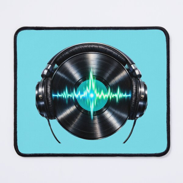 Item preview, Retro Vinyl Record with Headphones: Neon Music Rhythm and Beat designed and sold by CreativeArtistL.