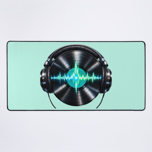 Item preview, Retro Vinyl Record with Headphones: Neon Music Rhythm and Beat designed and sold by CreativeArtistL.