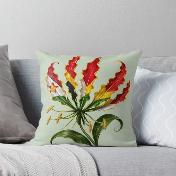 Item preview, Zimbabwe Flame Lily | Zimbabwe Flag Floral Art | National Flower | Patriotic Botanical Design | Zimbabwe Gift designed and sold by Ginastle26.