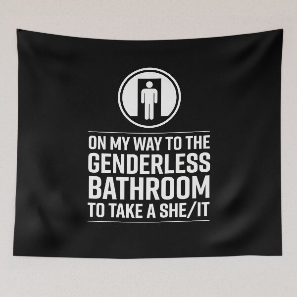 Item preview, On My Way to The Genderless Bathroom to Take a She/It Bold Sarcastic Humor designed and sold by Redgiant87x.