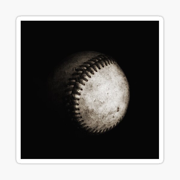 Battered Baseball in Black and White Sticker