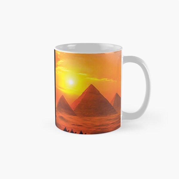 Item preview, Majestic Egyptian Pyramids Golden Sunset Landscape designed and sold by ZahraaStudio.