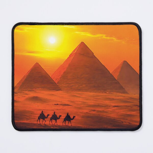 Item preview, Majestic Egyptian Pyramids Golden Sunset Landscape designed and sold by ZahraaStudio.