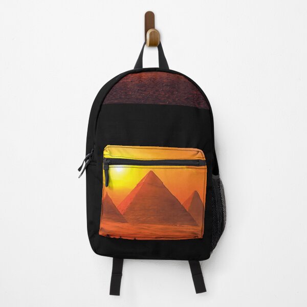 Item preview, Majestic Egyptian Pyramids Golden Sunset Landscape designed and sold by ZahraaStudio.