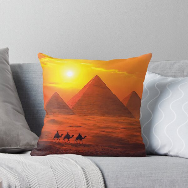 Item preview, Majestic Egyptian Pyramids Golden Sunset Landscape designed and sold by ZahraaStudio.