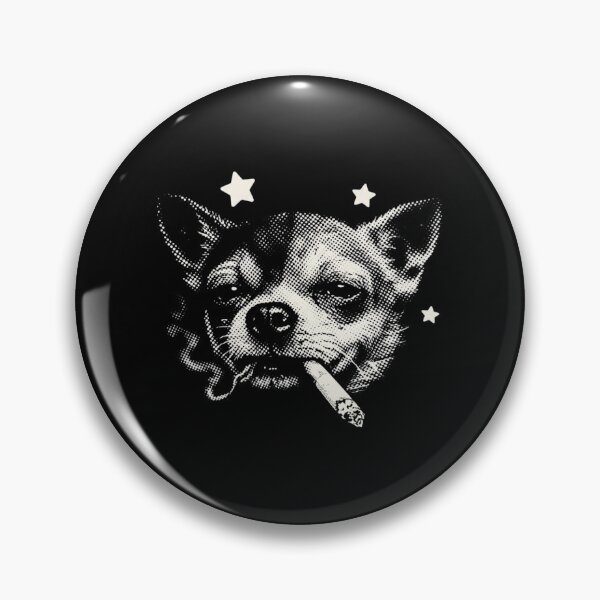 Item preview, Grumpy Chihuahua Smoking Stars Vintage Halftone Art designed and sold by SiarheiYur.