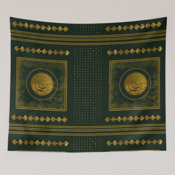 Item preview, Luxury Emerald and Gold Abstract Design | Modern Art Deco Geometric Art designed and sold by ThiagoSDantas.