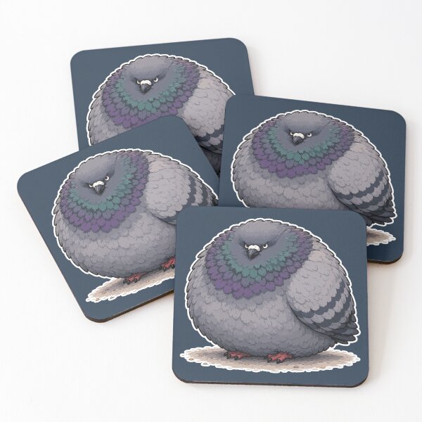 Item preview, Angry Round Pigeon Sticker – Grumpy Fat Bird Cartoon designed and sold by SimplePoDesign.