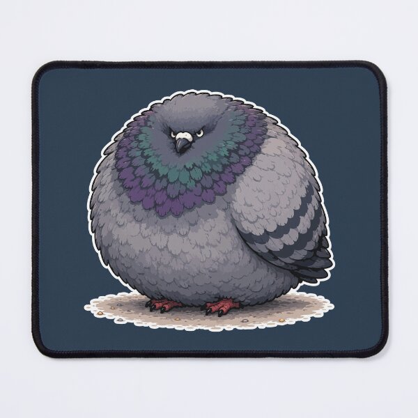 Item preview, Angry Round Pigeon Sticker – Grumpy Fat Bird Cartoon designed and sold by SimplePoDesign.