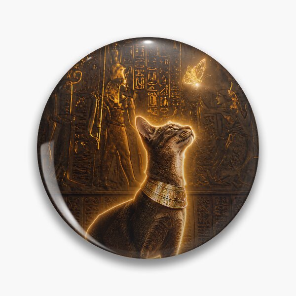 Item preview, Mystical Egyptian Cat with Glowing Golden Aura designed and sold by ZahraaStudio.
