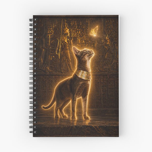 Item preview, Mystical Egyptian Cat with Glowing Golden Aura designed and sold by ZahraaStudio.