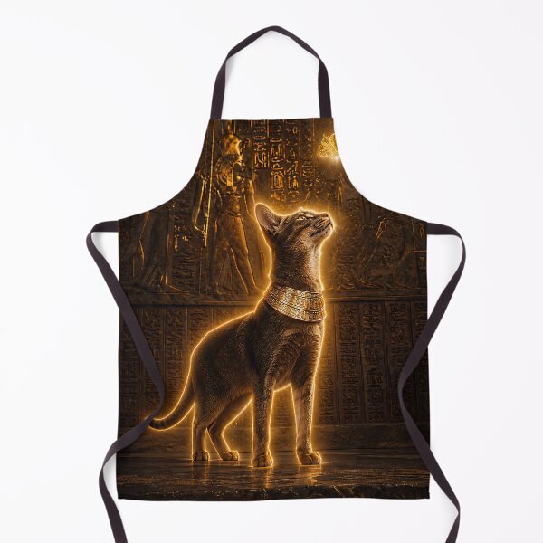 Item preview, Mystical Egyptian Cat with Glowing Golden Aura designed and sold by ZahraaStudio.