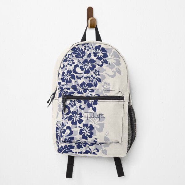 Item preview, Tifaifai Hibiscus – Navy on Cream Floral Print designed and sold by Tahitifaifai.
