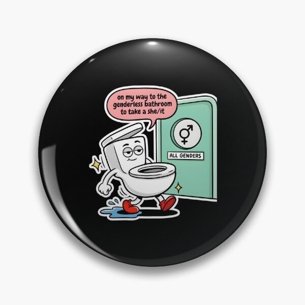 Item preview, On My Way to The Genderless Bathroom to Take a She/It Funny Meme Wordplay designed and sold by Redgiant87x.