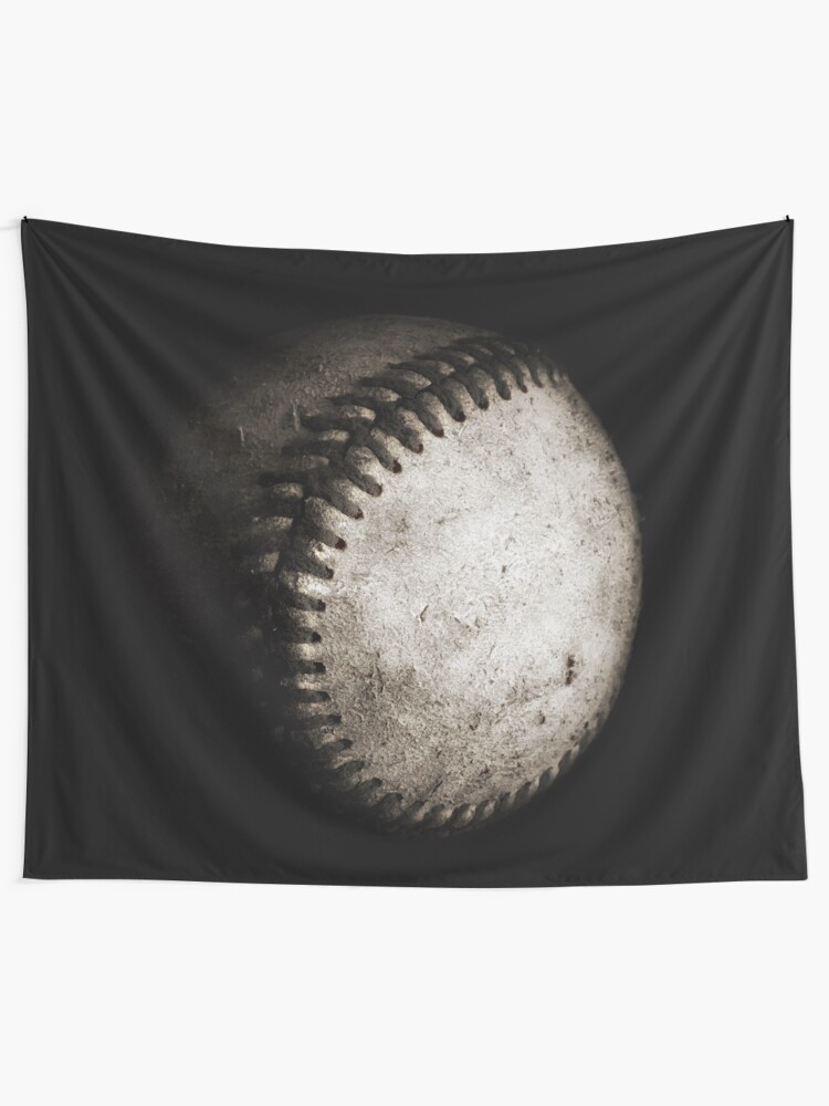 Alternate view of Battered Baseball in Black and White Tapestry