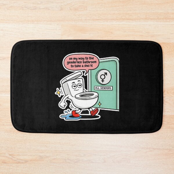 Item preview, On My Way to The Genderless Bathroom to Take a She/It Funny Meme Wordplay designed and sold by Redgiant87x.
