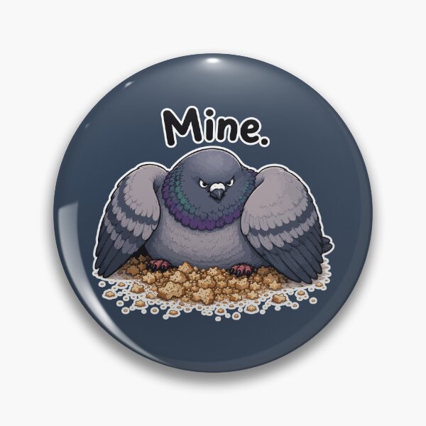 Item preview, Mine Funny Pigeon Sticker – Angry Bird Guarding Bread Crumbs designed and sold by SimplePoDesign.