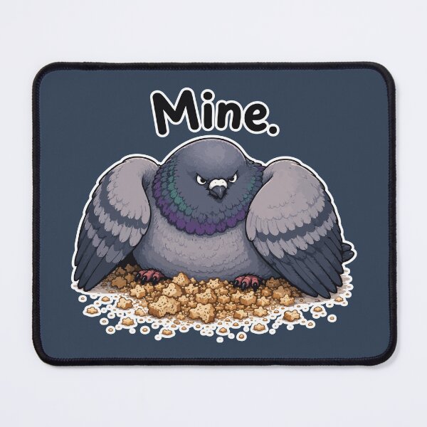 Item preview, Mine Funny Pigeon Sticker – Angry Bird Guarding Bread Crumbs designed and sold by SimplePoDesign.