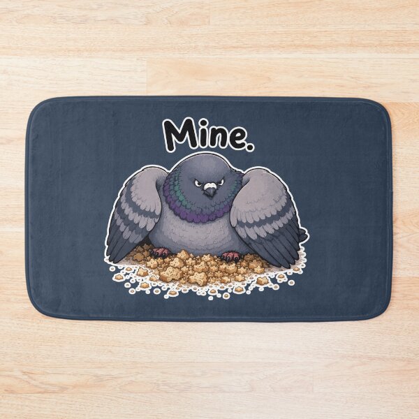 Item preview, Mine Funny Pigeon Sticker – Angry Bird Guarding Bread Crumbs designed and sold by SimplePoDesign.