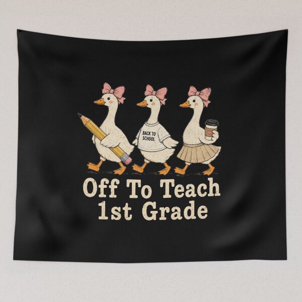 Item preview, Off to Teach 1st Grade Teacher Funny Back to School Goose T-Shirt | Cute First Grade Teacher Graphic Gift designed and sold by Trendably.
