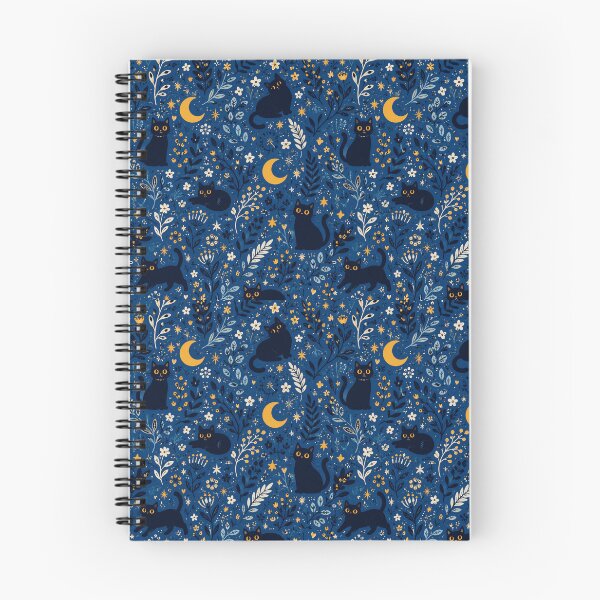Item preview, Black Cats Moonlit Botanical Night Pattern designed and sold by Moizento.