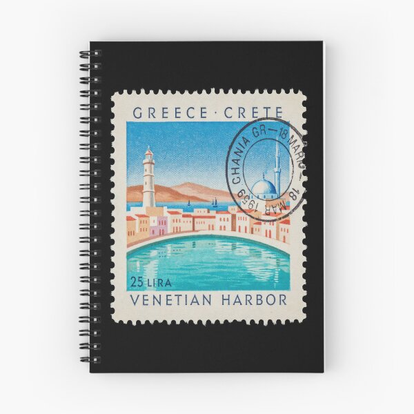 Artikelvorschau, Chania Kreta Venedig Hafen Leuchtturm Briefmarkenaufkleber entworfen und verkauft von stickercuffs.