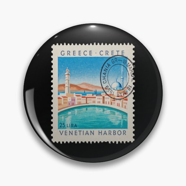 Artikelvorschau, Chania Kreta Venedig Hafen Leuchtturm Briefmarkenaufkleber entworfen und verkauft von stickercuffs.