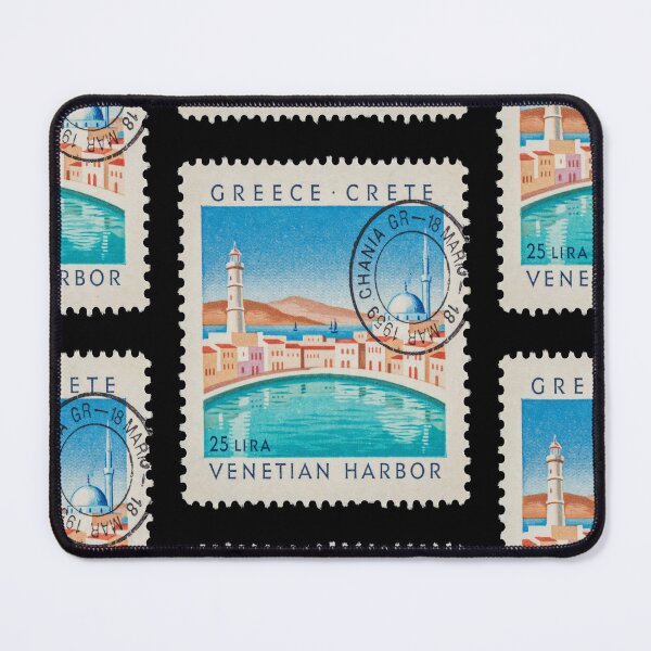 Item preview, Chania Crete Venetian Harbor Lighthouse Postage Stamp Sticker designed and sold by stickercuffs.