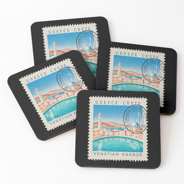 Item preview, Chania Crete Venetian Harbor Lighthouse Postage Stamp Sticker designed and sold by stickercuffs.