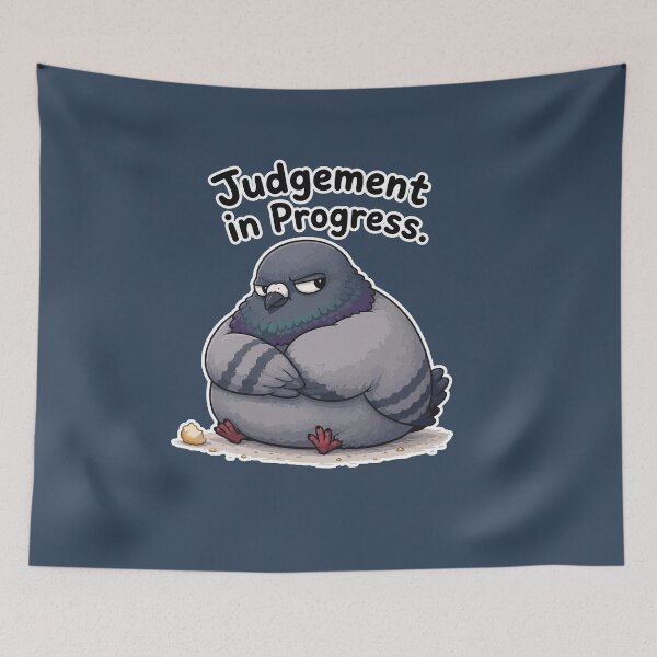 Item preview, Judgement in Progress Funny Pigeon Sticker – Grumpy Bird Humor designed and sold by SimplePoDesign.