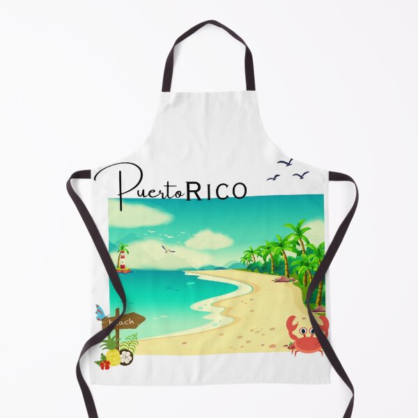 Item preview, Puerto Rico Tropical Beach Scene - Lighthouse & Palm Trees Illustration designed and sold by DonnaRaine.