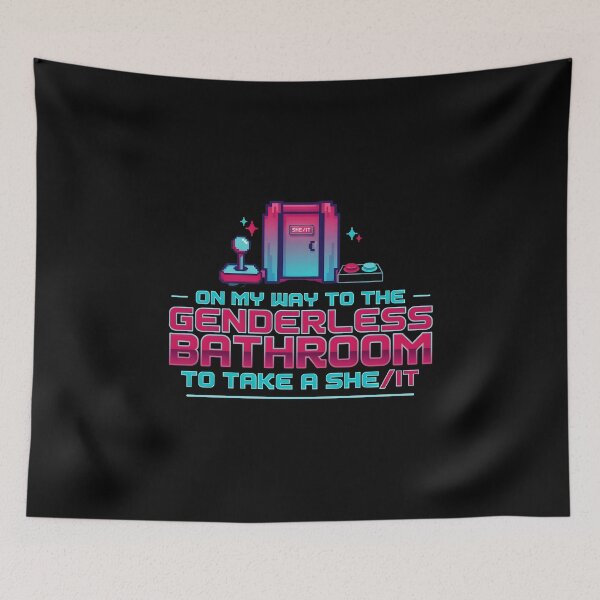 Item preview, On My Way to The Genderless Bathroom to Take a She/It Internet Humor Pun designed and sold by Redgiant87x.