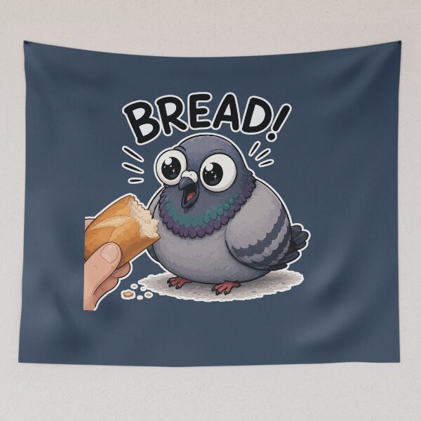 Item preview, Bread! Funny Pigeon Sticker – Excited Cartoon Bird Lover designed and sold by SimplePoDesign.