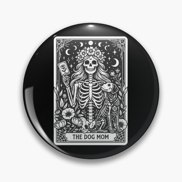 Item preview, Dog Mom Skeleton Tarot Card Floral Gothic Art designed and sold by SiarheiYur.
