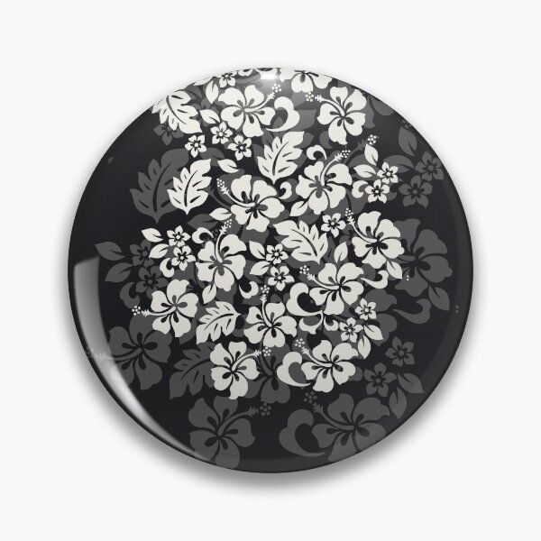 Item preview, Tifaifai Hibiscus – Black Hawaiian Floral Print designed and sold by CreaTahiti.