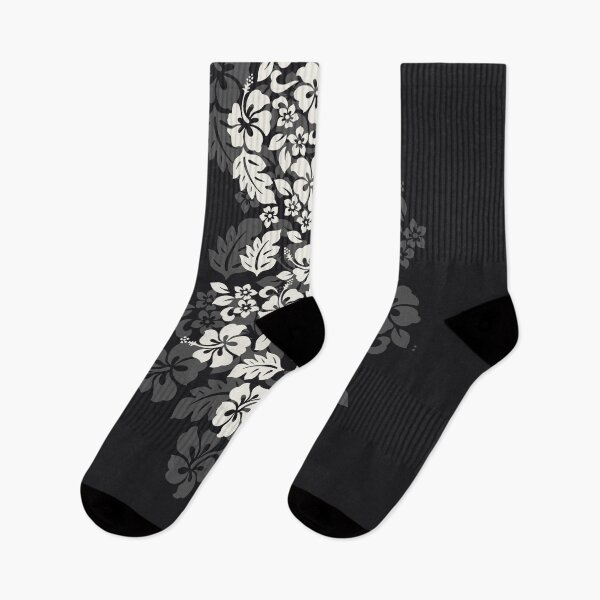 Item preview, Tifaifai Hibiscus – Black Hawaiian Floral Print designed and sold by CreaTahiti.